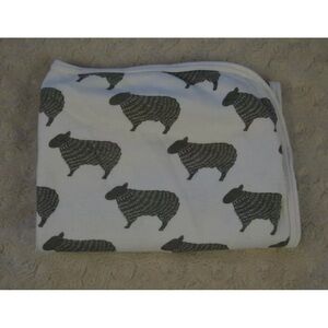 HB Hudson Baby Sheep Lamb Baby Security Blanket Cream Gray Lovey Jersey Knit